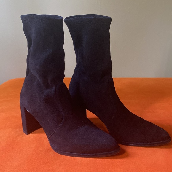 Stuart Weitzman Stretch Suede Sock Boots (Sz 4) - Picture 2 of 6